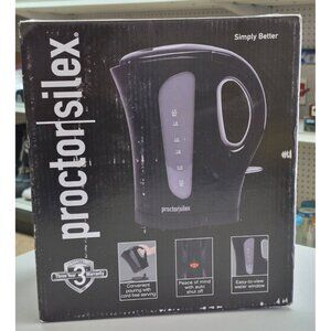 NEW Proctor Silex Electric Cordless Kettle 1.7L 1500W Auto Shutoff